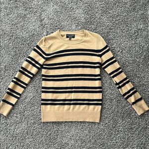 Banana Republic Tan and Black Striped Sweater